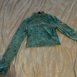 Elegant Green Swirl Women's Top